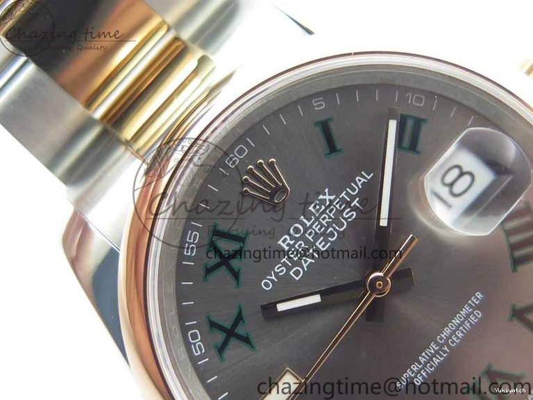 RG BP Best Dial Maker Edition 1:1 Gray Oyster on DateJust SS Roman Bracelet 126201 36 0224